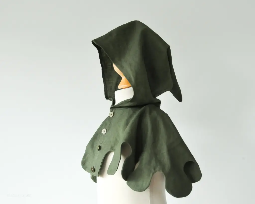 Robin Hood Medieval Linen Cowl Cape (3-4 years)