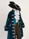 Teal Blue Velvet Pirate Coat