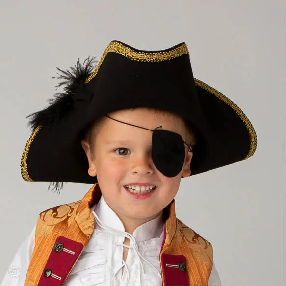 Black Pirate Tricorn Hat