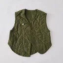 Quilted Linen Leaf Vest
